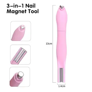 3-in-1 Cat Eye Nail Art Magnetic Tool Set, Heart, Round, and Stripe Heads Magnet, Multifunctional Gel Polishing Nail Art Tool, Suitable for DIY Home Salon, Studio, Party, and Gift Use - Manicure & Nail Care, nail tech supplies, nail kit for beginners