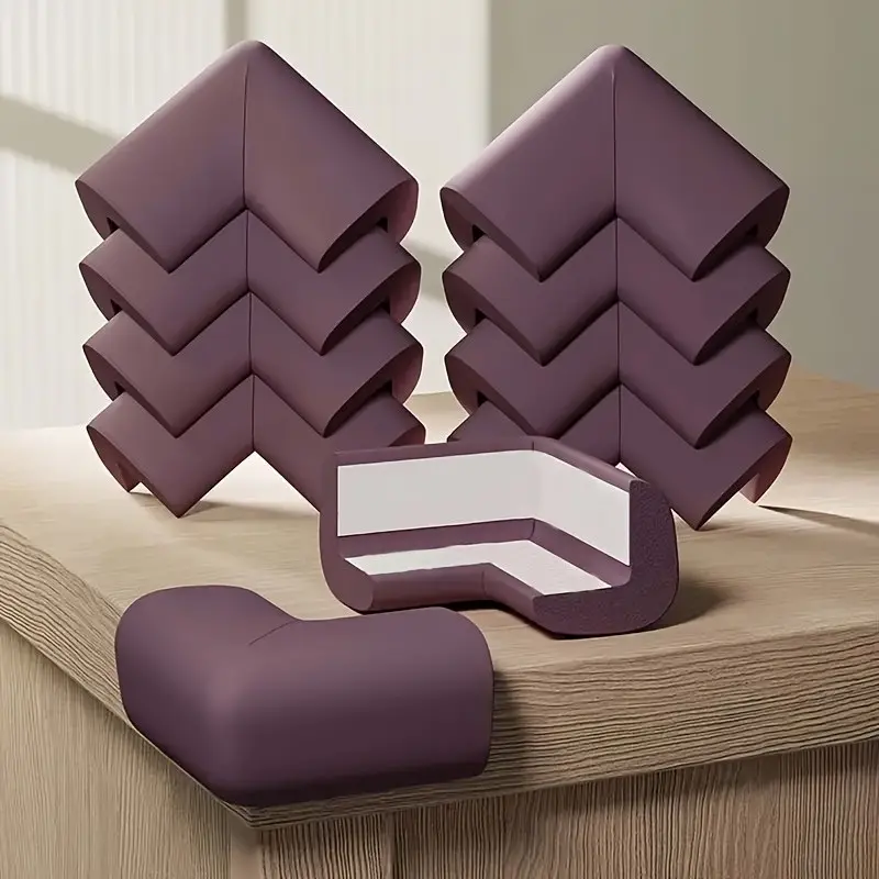6/12pcs Extra-Large Soft Corner Protectors - Phthalate-Free Rubber Furniture Guards for Fireplace, Table, Stair, Cabinet - Edge and Corner Safety Proofing with Pre-Taped Adhesive for Easy Installation