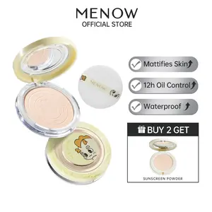 MENOW Oil control Soft Focus Powder,  12H oil control, longlasting, Waterproof, Sweatproof,  Minimize pores, suitable for both dry and oily skin, creating a flawless, matte finish(Includes a puff; buy two and get a free sunscreen compact)