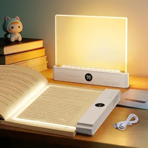 Book Light for Reading in Bed, Rechargeable Clear LED Flat Panel Reading Light with Timer, Dimmable Full Page Book Light, Eye Caring Night Reading Lamp, Mother’s Day Gift for Mom Women, Best Mom Ever Gift