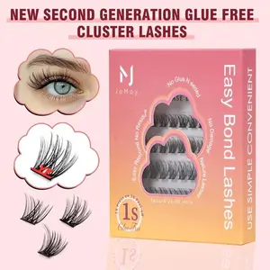 JoMay New Self-Adhesive Lashes Extension Kit DIY Lash Clusters V-Grip Tech Easy Bond 24-HR Secure Hold No Glue Residues Girl Gifts Eyelash Falsies Daily Lightweight Gentle Makeup Hypoallergenic Formula Natural Look