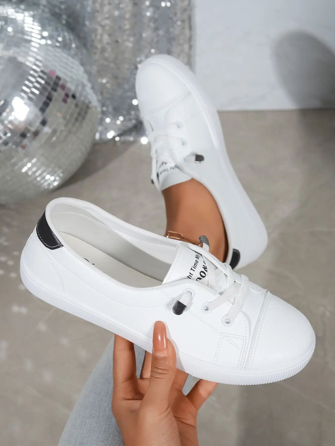 Ladies All- Accent Lazy Lace Casual Walking Skate Shoes, Shein Fashion Minimalist No-Tie Lace Platform Low Top Casual Trendy Trainers Versatile Sneakers for Daily Wear Women