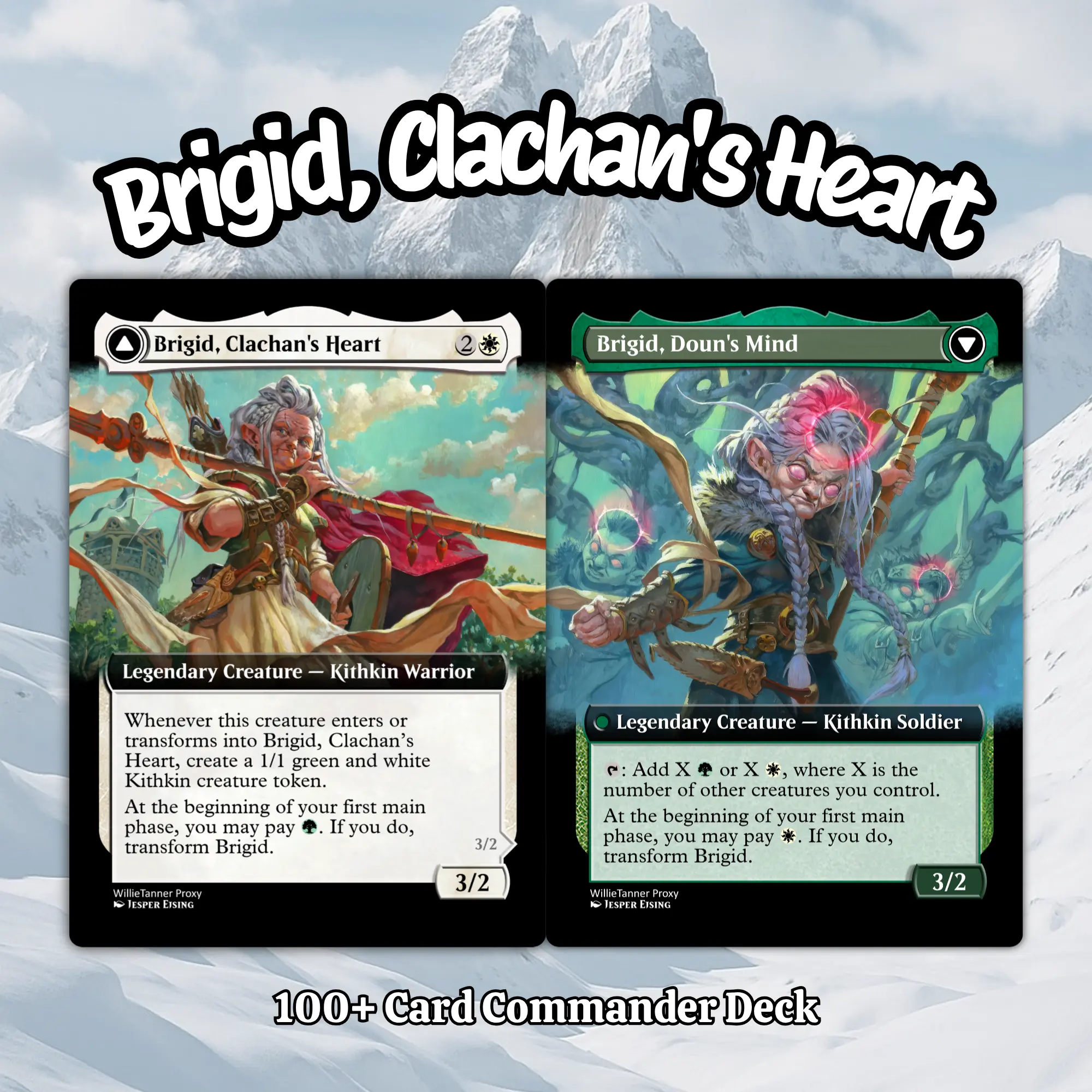 Proxy 100+ Card Commander Deck – Brigid, Clachan's Heart Deck Ready to Play Gift Perfect Gift for Collectors | EDH Commander Deck