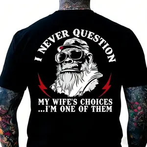 [Graphic T-shirt]I Never Question My Wife’s Choices I’m One Of Them Funny T-Shirt – Husband Humor Graphic Tee, Unisex Casual Short Sleeve Crew Neck Top, Soft Cotton Breathable Everyday Wear, Marriage Joke Shirt, Gift for Husband Boyfriend, Novelty Tee