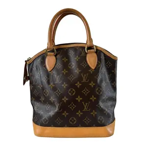 Pre-owned Louis Vuitton Coated Canvas Top Handle Bag Monogram Lockit PM Brown 34842482