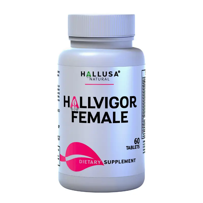 Hallusa Natural Hallvigor Female x 60 Cap Women's Multivitamin Energy & Intimate Asparagus Broccoli Ginseng Dietary Supplement Antioxidant Magic