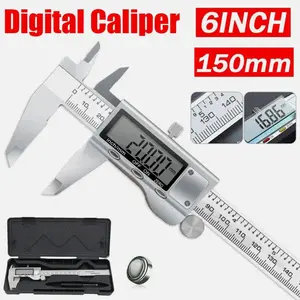 6" 150mm Digital Caliper Micrometer LCD Gauge Vernier Electronic Measuring Tool with Case and Precision Accuracy