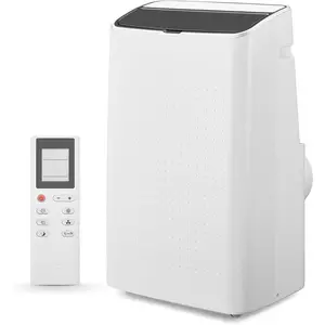 White 14000 BTU Portable Air Conditioner White with Remote Control Dehumidifier Fan and Auto Evaporation for Rooms Up to 750 Sq Ft