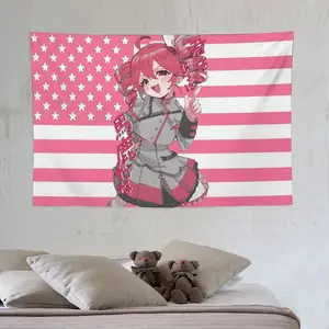 Anime Hatsune Miku Kasane Teto Flag Funny Banner Tapestry Flag Suitable for Wall Decoration College Dormitory Indoor Outdoor Party Decoration Durable Room Decoration 3*5FT