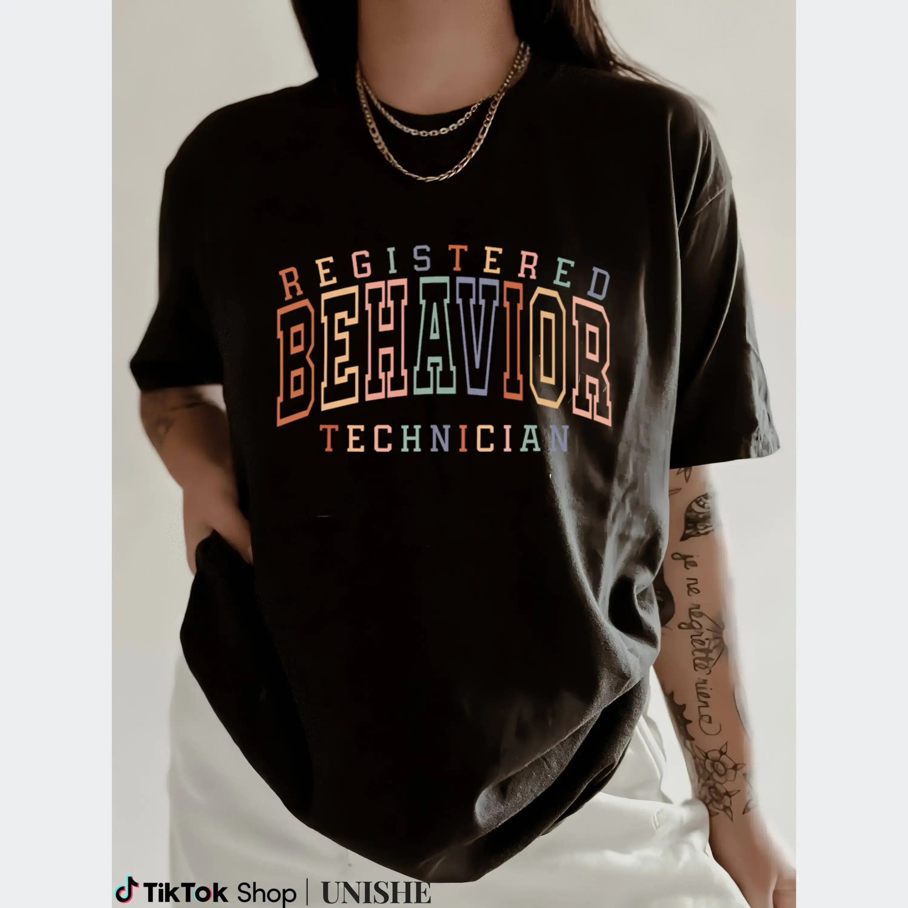 Unisex Registered Behavior Technician RBT Graphic T‑Shirt, 100% Soft Cotton Crew Neck Short Sleeve Tee, Loose Fit Durable All‑Season Casual Fitness Athletic Top, Gift for RBT Practitioners, Men & Women