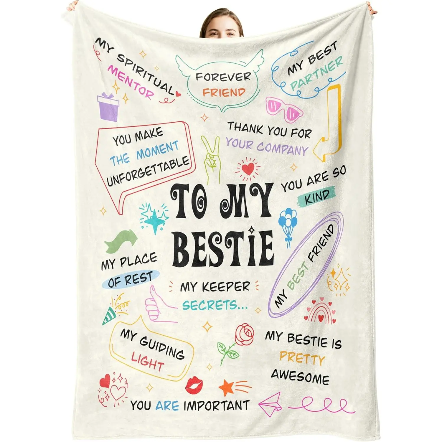 Bestie Gifts for,Day Bestie Gifts for Woman,BFF Gift for,Besties Birthday Gift for Woman,Present for Friend,Day Blanket 50"x60"