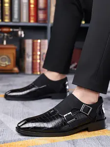 Men's Business Casual Shoes, Outdoor Buckle Sneakers, Formal Dress Shoes, Flat Comfort Design, Large Sizes Available