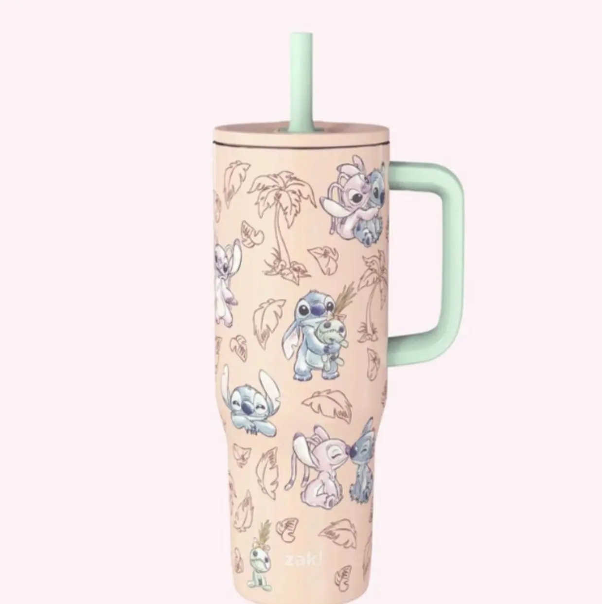 Zak Designs Sutton Insulated Stainless Steel Tumbler with Silicone Straw and Wide Carry Handle - Large Capacity 30 Ounces, Bold Designs