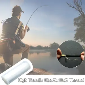 1pc Fishing Lure Binding Line, Soft Bait Fishing Rubber Cord, Sizes 1-5, 200m Roll, 100m Roll, Ideal for Anglers