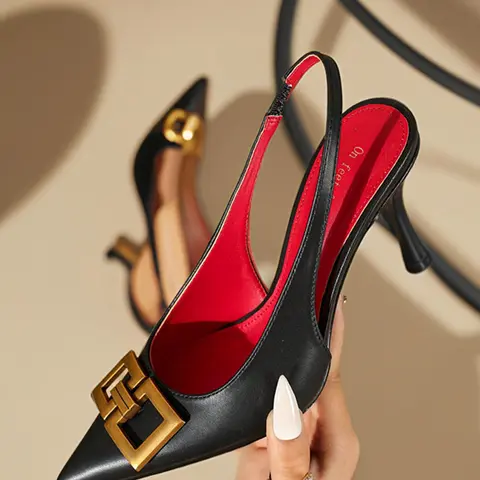 【Black Friday】Women's Elegant Stiletto-Heeled Slingback Shoes, Trendy Pointed Toe High Heel Pumps, Versatile Dress Shoes for Women, Classy Footwear for Daily Wear