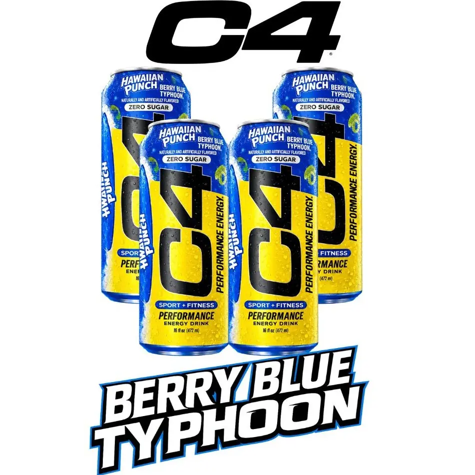 C4 Performance Energy Beverage - New Limited Edition Flavors, 4-Pack Cans, Energy Booster for Adult Workouts