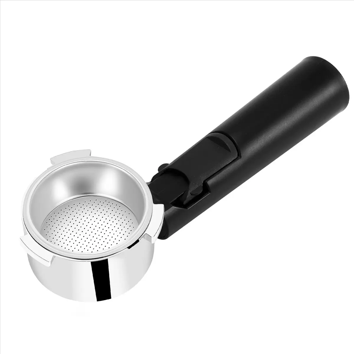 51mm Stainless Steel Bottomless Portafilter, Aluminum-Silver-Plastic Coffee Bar Accessory for Professional Coffee Makers, Coffee Bar Accessories