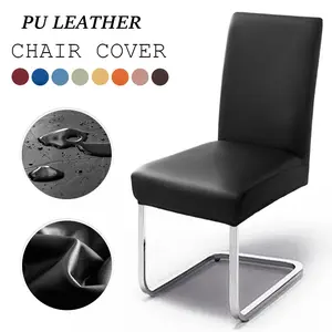 PU Waterproof Chair Cover Set, Faux Leather Elastic Chairs Covers, Durable and Stylish Modern Indoor Furniture Protection Accessories
