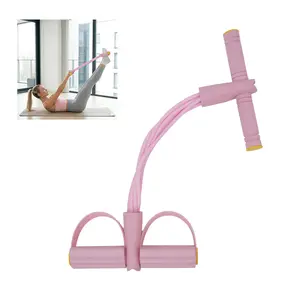 6-Tube Elastic Yoga Pedal Puller Resistance Band Multifunction Tension Rope, Full Body Home Workout Equipment for Yoga, Stretching & Sit Up Training