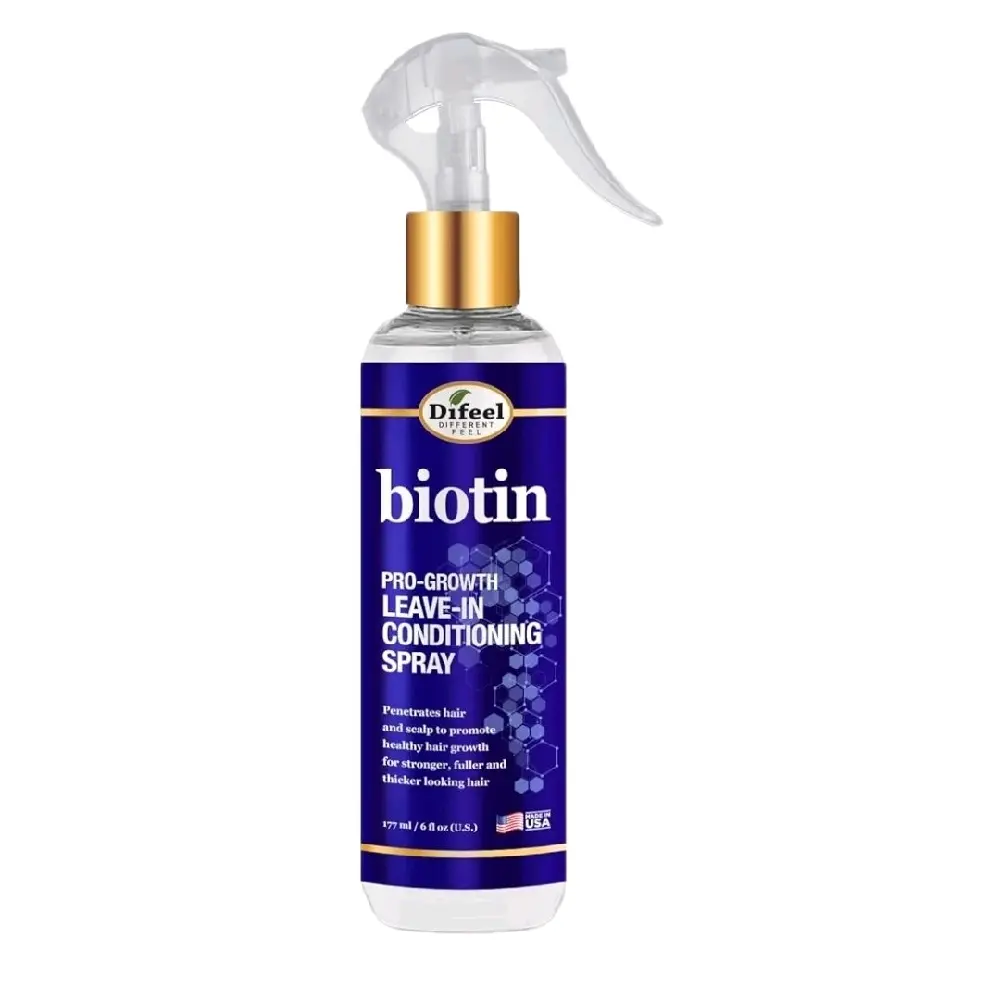 Difeel Elevated Biotin Pro-Growth Leave-in Conditioning Spray 8 oz for Stronger Fuller and Healthier Hair
