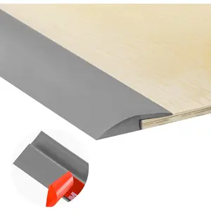 10Ft Carpet Floor Transition Strip, Self Adhesive Edging Trim, Floor Divider Strip, PVC Threshold Cover for Doorway with a Height Less Than 5 mm - Gray