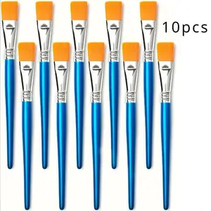 10pcs Pen Brush, Paint Brush, Oil Painting Pen, Paint Pen, Flat Head Painting Pen, Acrylic Paint Brush