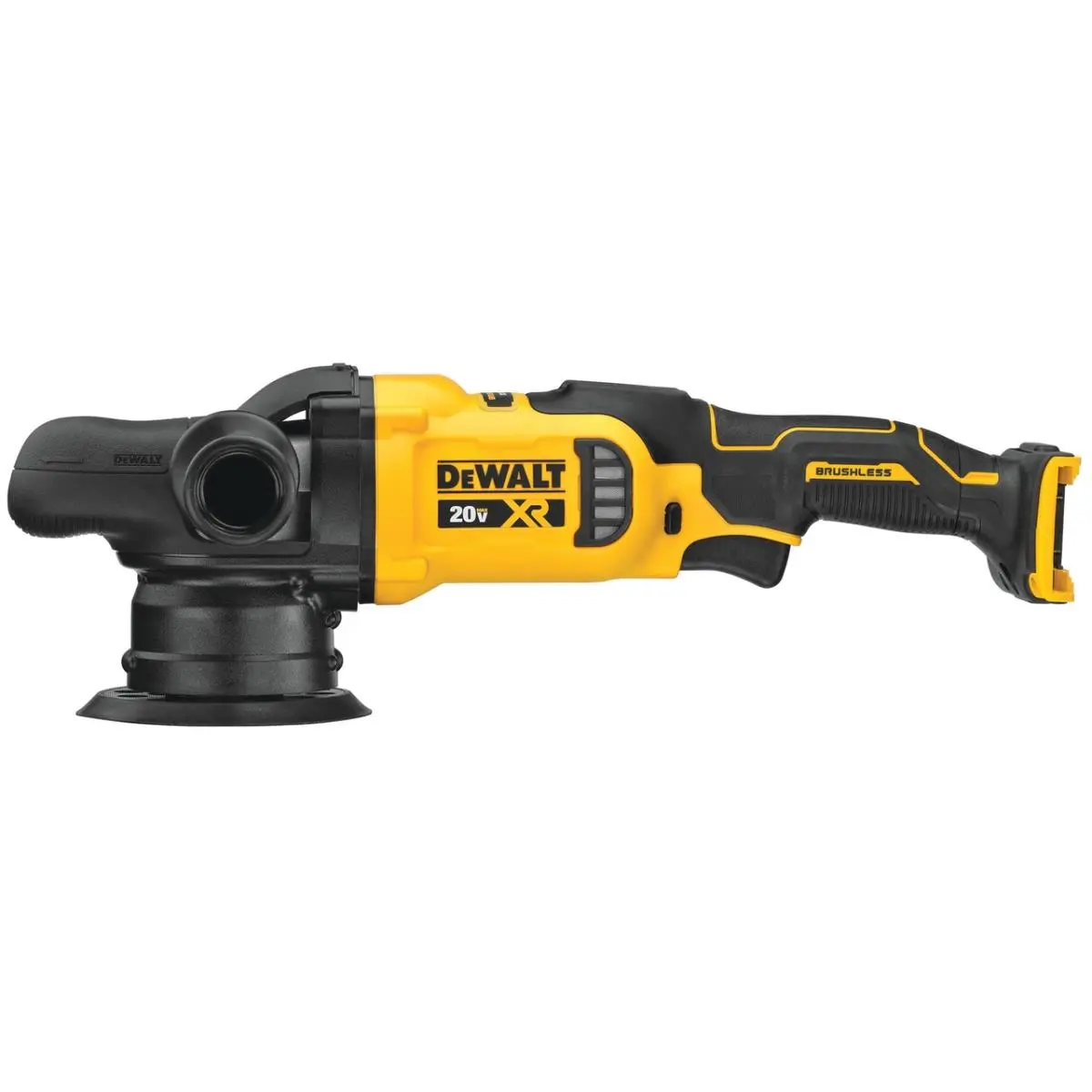 212 MAIN Dewalt DWDCM848B 20V 5 in. DA Variable Speed Random Orbit Polisher with Brushless Motor, Glass Polishing Capability, Rubber Gear, Side Handle