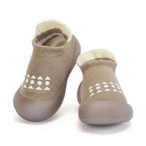 SAMGU Non-Slip Baby Sock Shoes Brown/BLACK/PINK/GREY Toddler Walking Sneakers Soft Flexible Barefoot Style Breathable Lightweight Durable Slippers for Infants 6-36 Months Boys Girls