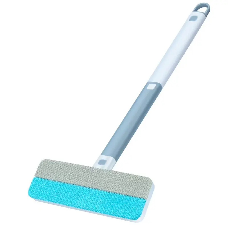 Multi-Functional Long-Reach Static Pet Hair Brush - Eco-Friendly Stainless Steel Tool with Flannel Fabric, Gentle on Surfaces & Furniture, Reusable Clean, Rinses Clean for Fresh Ready Use, Car Interior Care, Windows