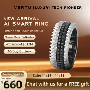 VERTU Smart Ring Ai Diamond Ring for Men/Women, Sleep Tracker - Fitness Monitor - No App Subscription - up to 10 Days Battery Wearable