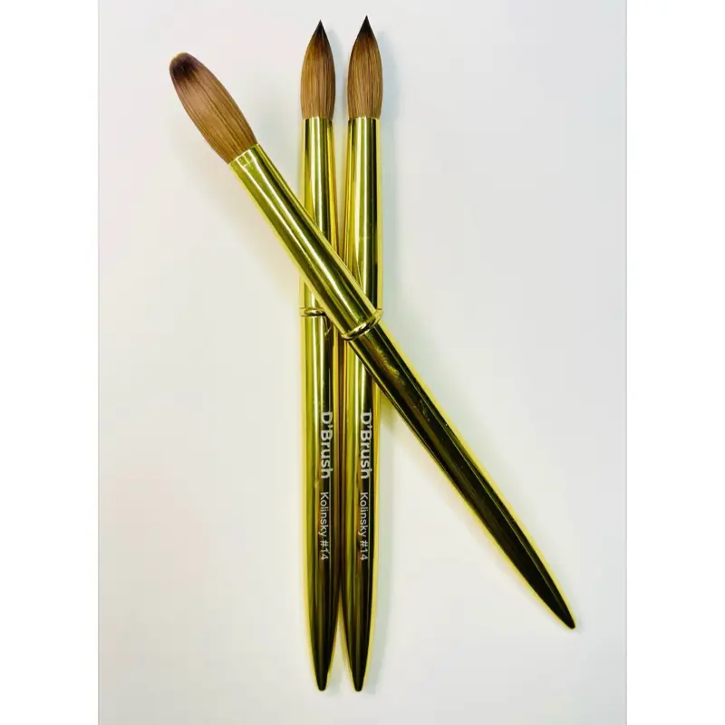 Acrylic Gold Brush #14 - 1 PC | Kolinsky Acrylic Brush