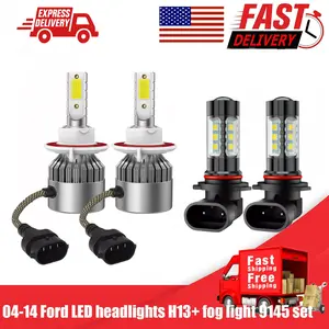 For 2004 - 2014 Ford F-150 8000K LED Headlights Hi/Lo + Fog Light 4x Bulbs Combo