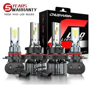 Truck Accessories Compatible with Ford F250 F350 F450 F550 Super Duty 2005 2006 2007 2008 2009 2010 2011 2012 2013 2014 2015 2016 2017 2018 LED Headlights + Fog Lights