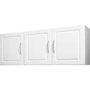 VEVOR Laundry Room Wall Cabinet, 2-Tier Wall Mounted Cabinet with Adjustable Shelf, Cupboard Storage with 4 Doors, for Kitchen, Bathroom, Laundry, Set of 2, Each 12x 24x 24 in (Dx Wx H), WhiteVEVOR Super Brand Day