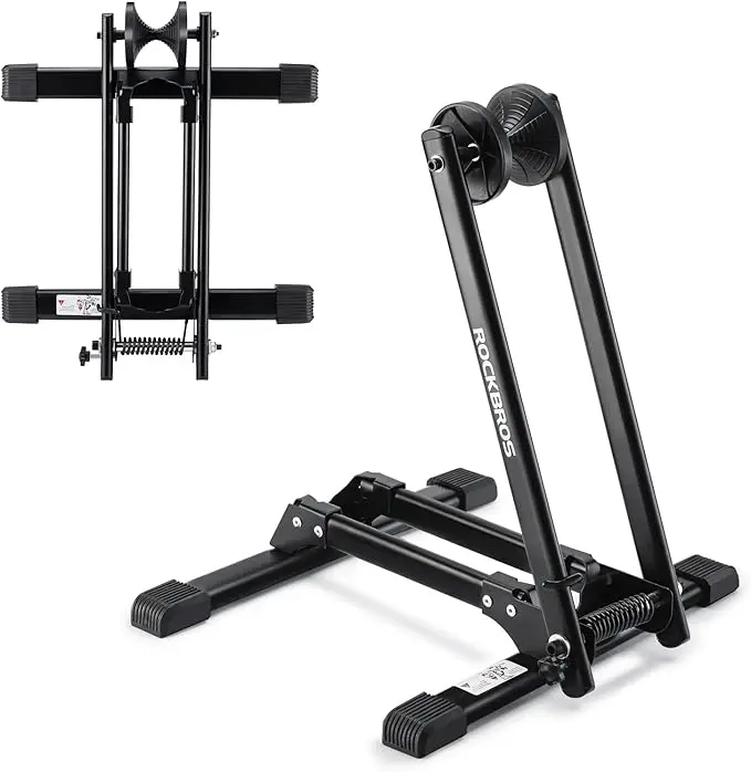 ROCKBROS Foldable Bike Stand Floor Bike Parking Stand Bike Holder Bicycle Rack for 20"-29" Mountain Road Indoor Outdoor Garage Storage