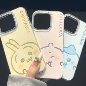 C-Chiikawa Usagi Case Feather Gauze Phone Case for iPhone 17Promax iPhone 16/15/14/13/12/11 Pro Cute Rabbit Design Protective Cover