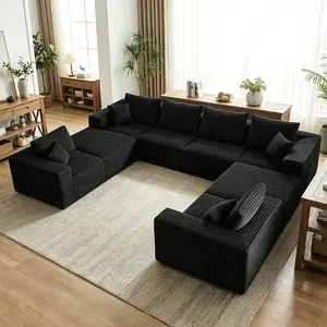 【8 Packages shipping】142'' Oversized U-Shaped Boneless Sectional Couch，8 Seater Modular Boneless Cloud couches with Chaise Lounges，Free Combination Deep Seat Corner Large Couch，NoAssembly Required,For Big Comfy LivingRoom Apartment