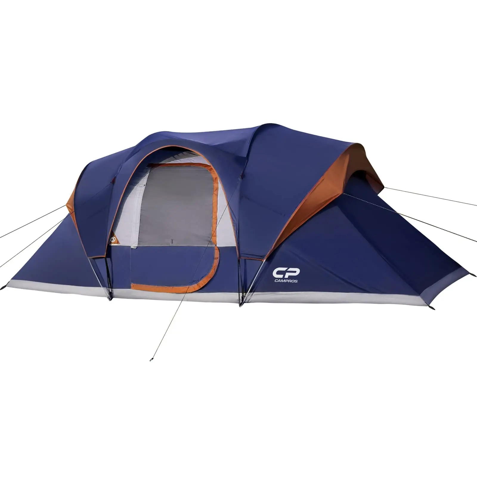 CAMPROS CP Camping Tent  9 Person Family Cabin Tent, 2 Room Water Resistant Waterproof Tent with Top Rainfly, 4 Large Mesh Windows, Double Layer, Easy Set Up, Portable with Carry Bag