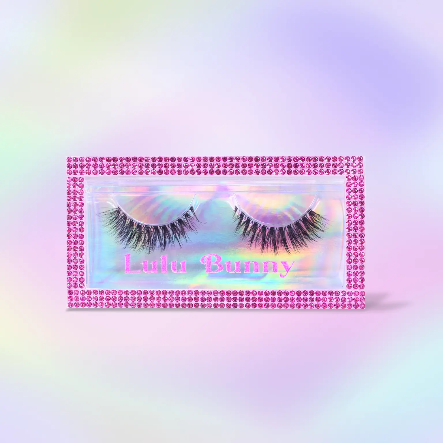 Lulu Bunny Mia 3D Faux Mink Lahes 100% Handmade False Eyelashes Diva Look lightweight Shiny Rhinestone Case