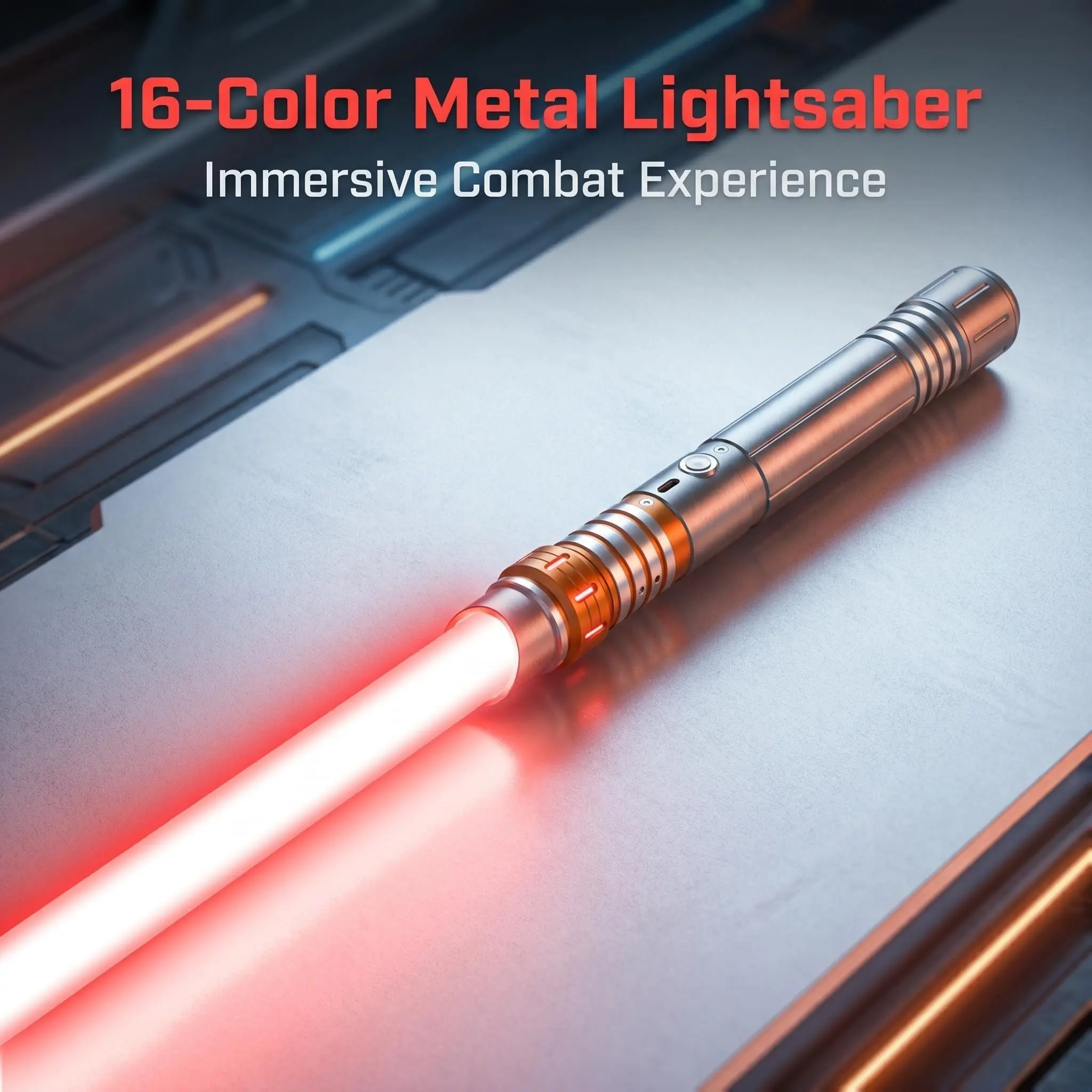Vibrant Glowing Interactive Lightsaber Toy - Retractable LED Laser Sword with Realistic Feel, 16-Color Changing Colorful Lightsaber for Kids Cosplay Party Gift