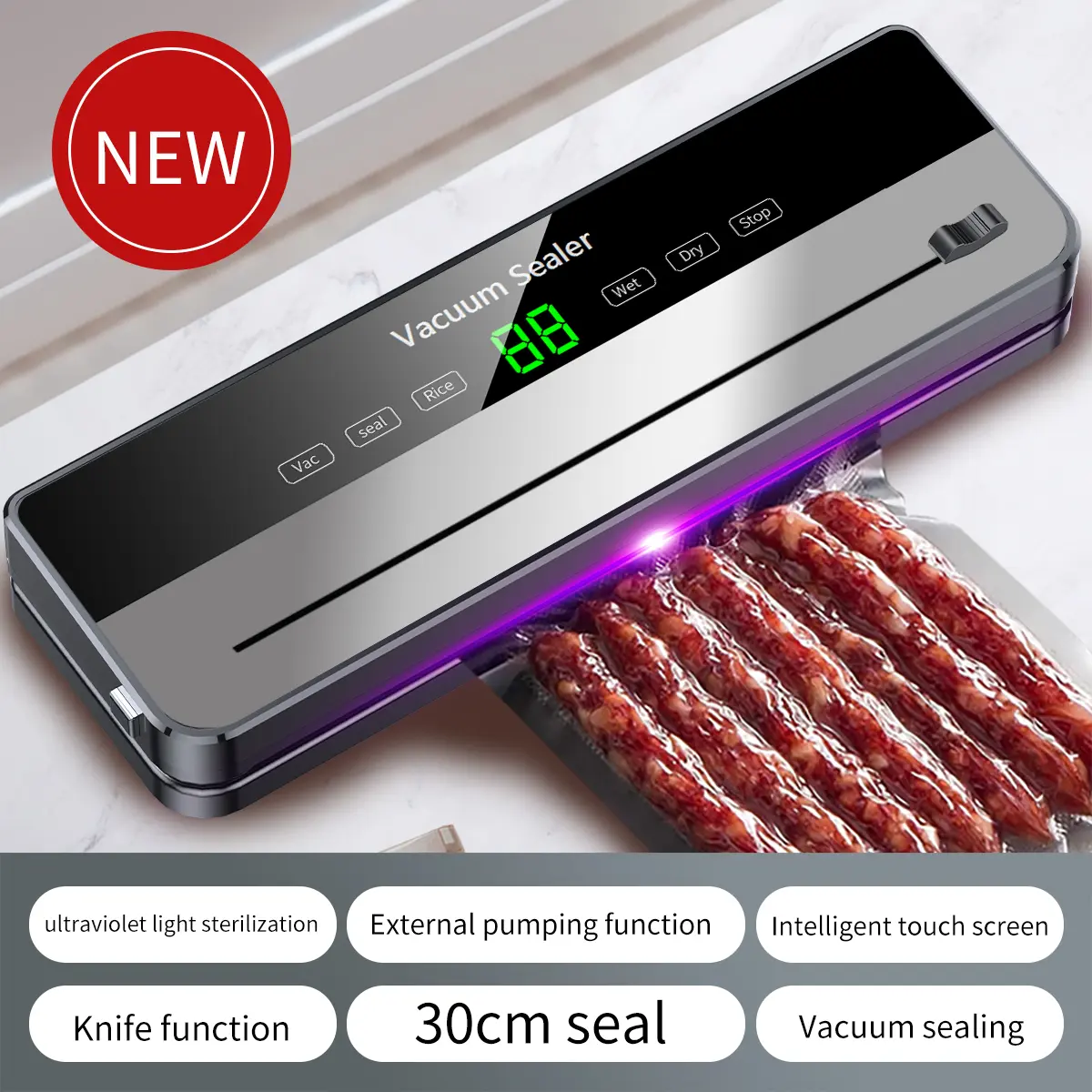 Vacuum Sealer Kit with 30 Bags, 65kPa Automatic Food Sealing Machine, Dual Dry Wet Modes, 6-in-1 Sous Vide Vacuum Sealer#DealsForYouDays