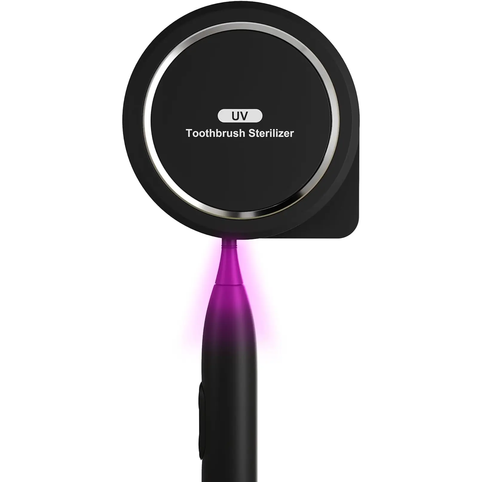 UV Toothbrush Sanitizer Holder, Toothbrush Sanitizer and Holder Cover Caps with Fan Drying, Rechargeable Portable Toothbrush Cleaner Case Fits Most Electric and Manual Toothbrushes (Black) Sugar Swan Sugar Swan