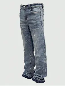 Men's Pocket Denim Jeans, Casual Comfy Streetwear Washed Jeans for Daily Wear, Bottoms for All Seasons, Pants