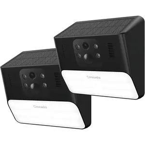 Outdoor camera wireless24g 2k solar wall light cameras for home security with ai motion detection waterproofmotion activated light siren alarm cloudsd storage s2 24g s2black