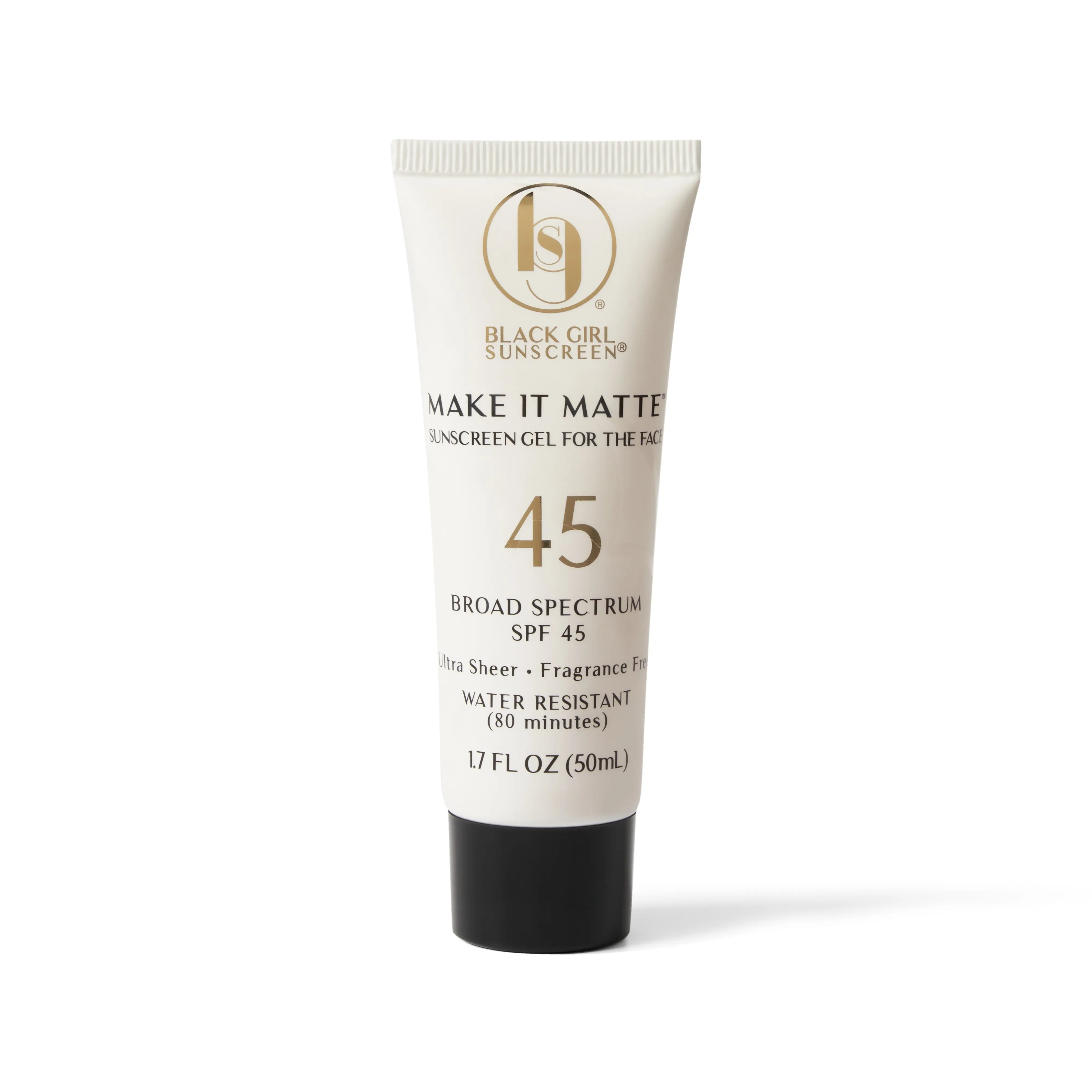 Black Girl Sunscreen Make It Matte SPF 45 - No White Cast Matte Face Sunscreen Gel for Oily Skin with Aloe & Squalane