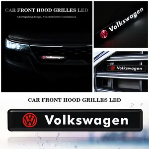 Volkswagen Car Front Grille Emblem Light, Led Logo, Car Led Lights, High Brightness LED, Waterproof Sunproof, Easy Install, Night Glowing, Enhance Car Aesthetics, Car Decorative Light