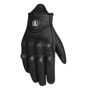 Full Finger Water Proof Leather Motorcycle Gloves - Retro Cruise, Breathable Year-Round Protective Riding Gloves