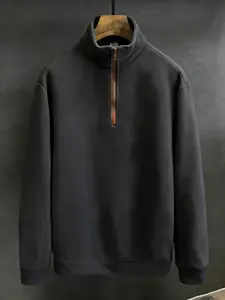 Men's Fleece Zip-up Golf Shirt for Autumn and Winter, Breathable and Warm, Suitable for Commuting and Everyday Wear.