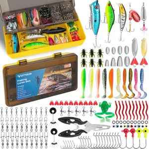 Fishing Lures, Tackle Box with Tackle Included, Crankbaits, Spoon, Hooks, Weights & Other Accessories