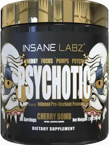 Insane Labz Psychotic Gold Pre Workout Powder Cherry Bomb 35 servings